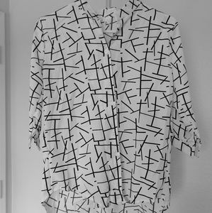 Black and White button down blouse